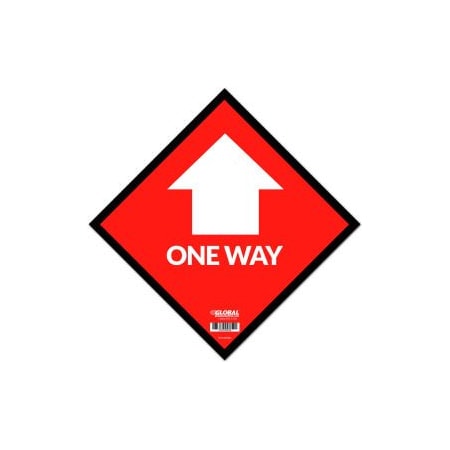 The Magnet Group GEC, Red One Way Adhesive Sign, 12 Square, Vinyl CP005805